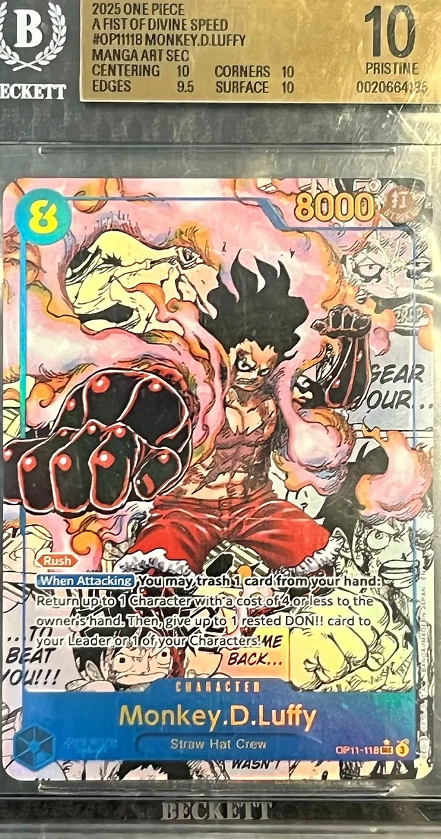 Beckett graded Monkey D. Luffy One Piece trading card