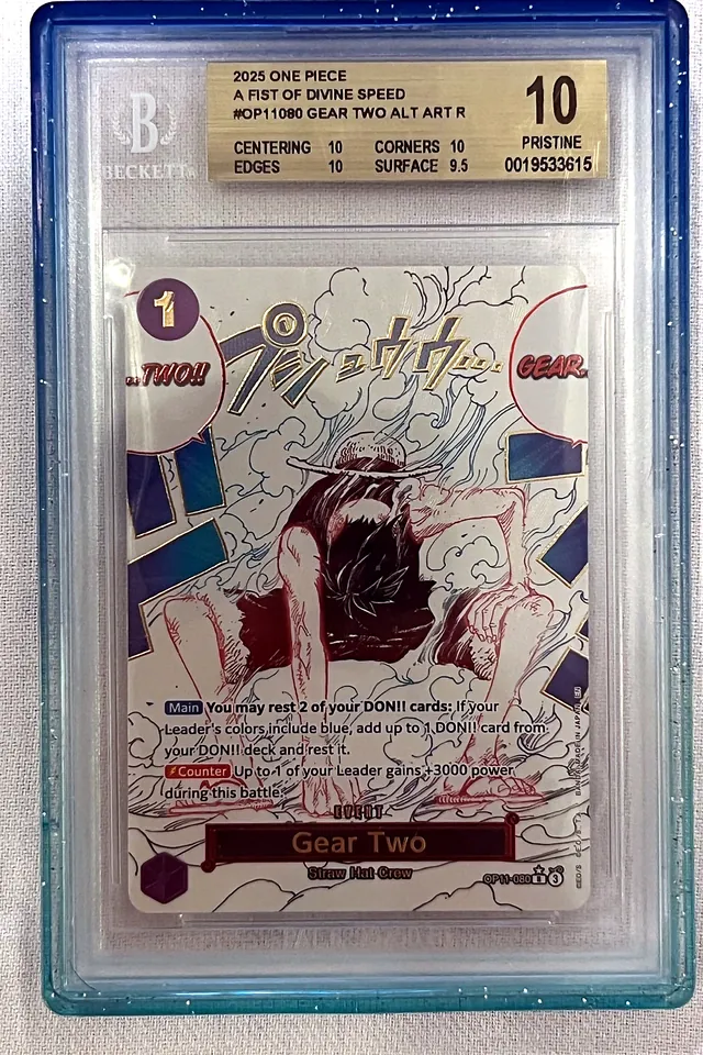 Pristine 10 Gear Two One Piece card in Beckett slab