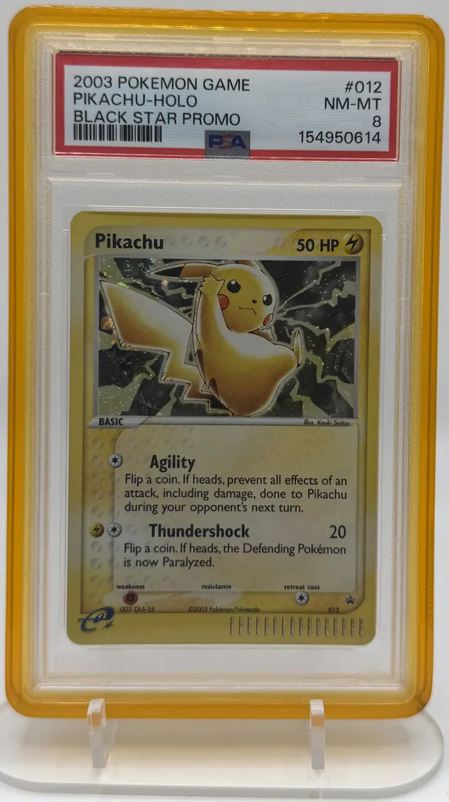 PSA 8 Pikachu Pokémon trading card