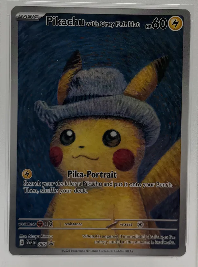 Pikachu with Grey Felt Hat Pokémon trading card