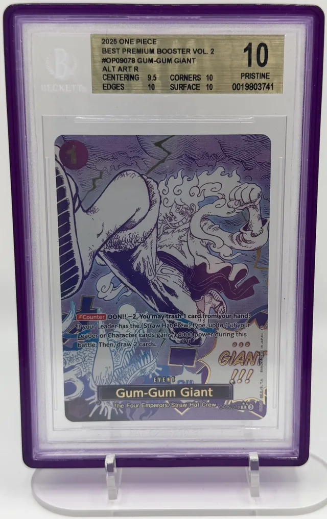 BGS Pristine 10 Gum-Gum Giant (Luffy) One Piece trading card