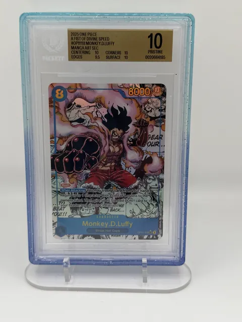 BGS Pristine 10 Monkey D. Luffy Manga Art SEC One Piece trading card