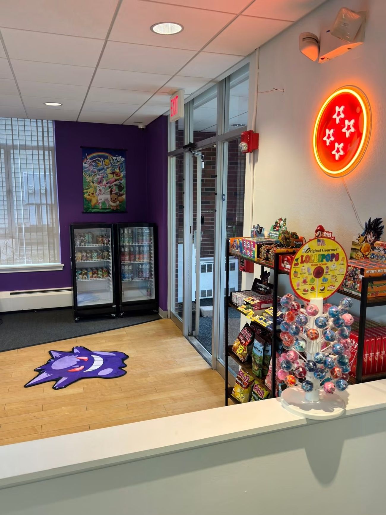 Front counter with Japanese candy and drinks